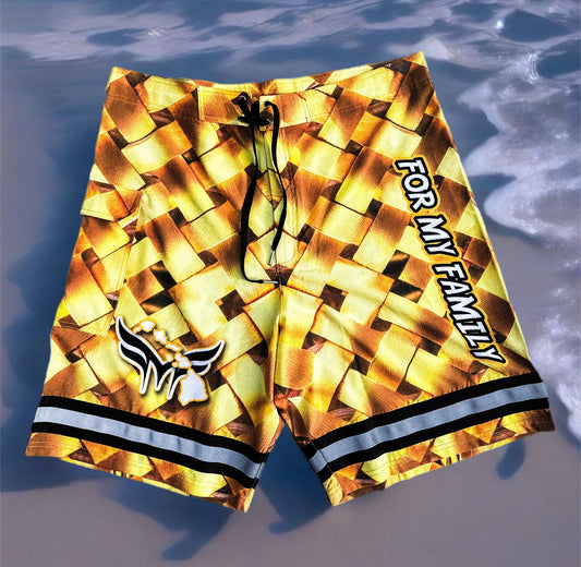 Adult "LAUHALA" REFLECTIVE SURF SHORTS 4 WAY STRETCH