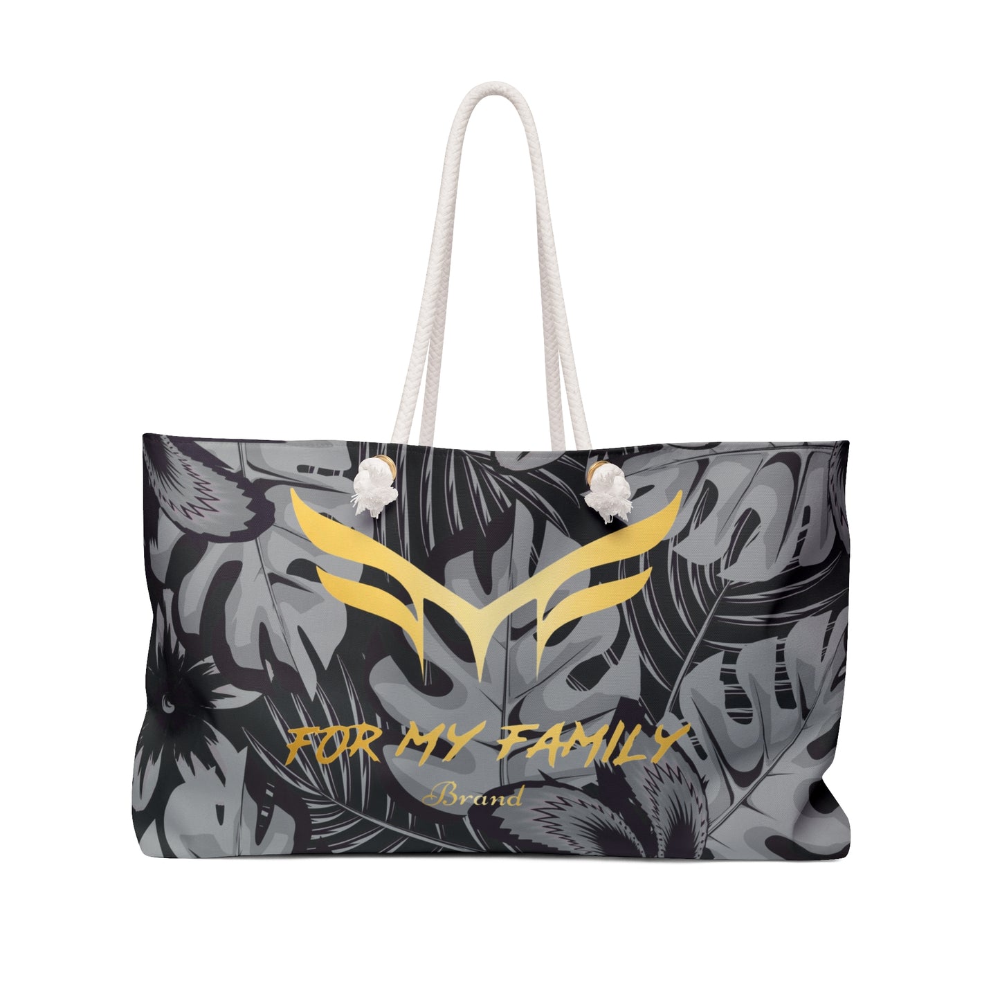 Black & Gold Floral Weekender Bag