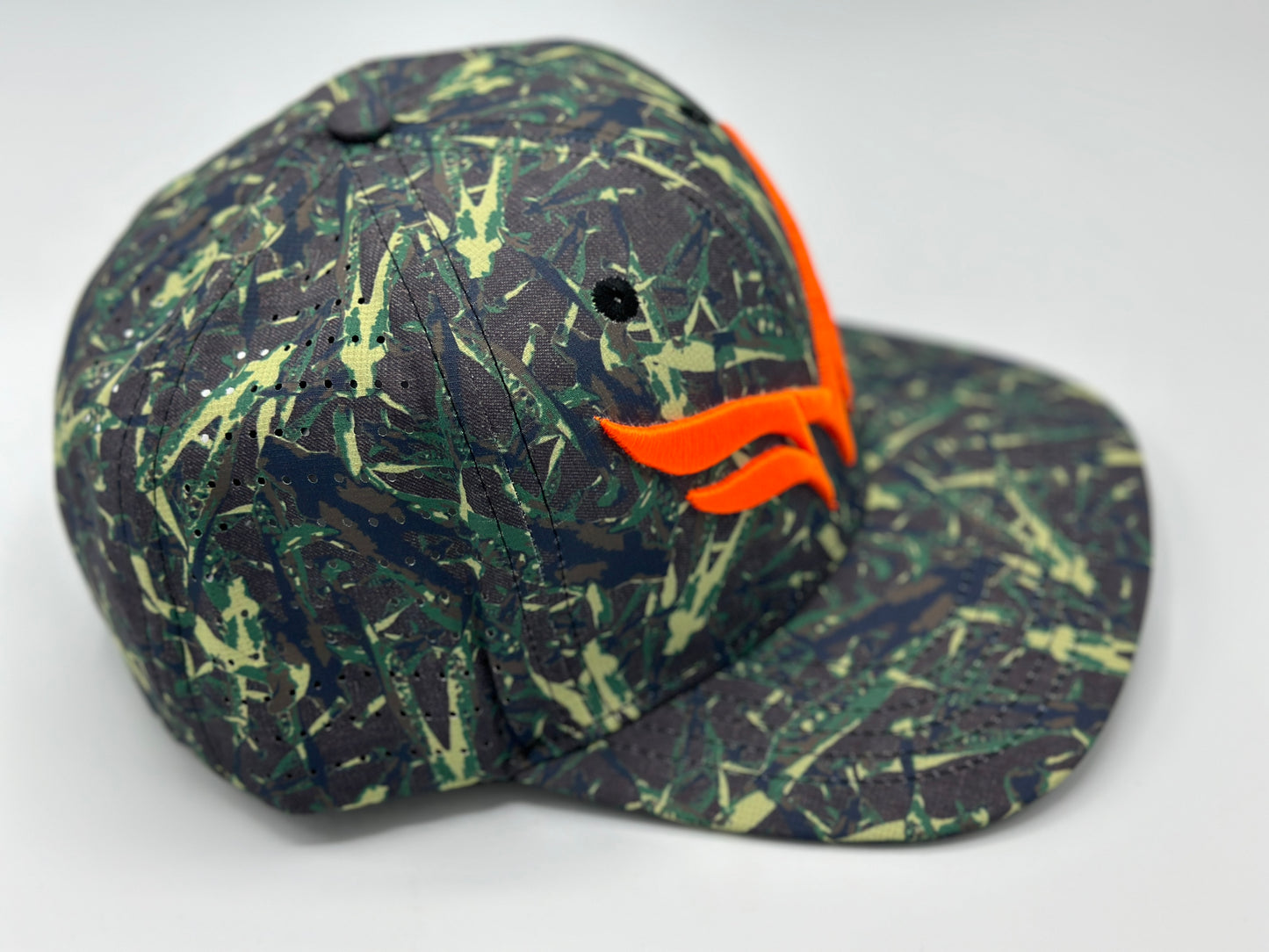 WATERPROOF HUNTERS CAMO W/ ORANGE 3D PUFF LOGO