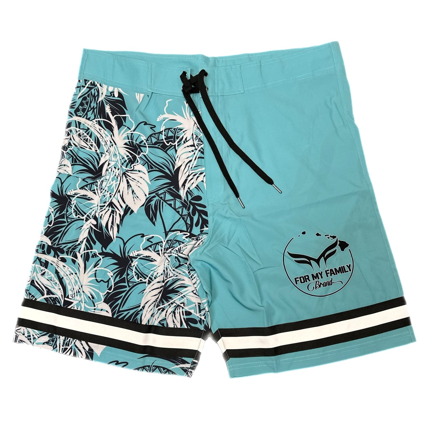 ADULT- “BABY BLUE" REFLECTIVE SURF SHORTS